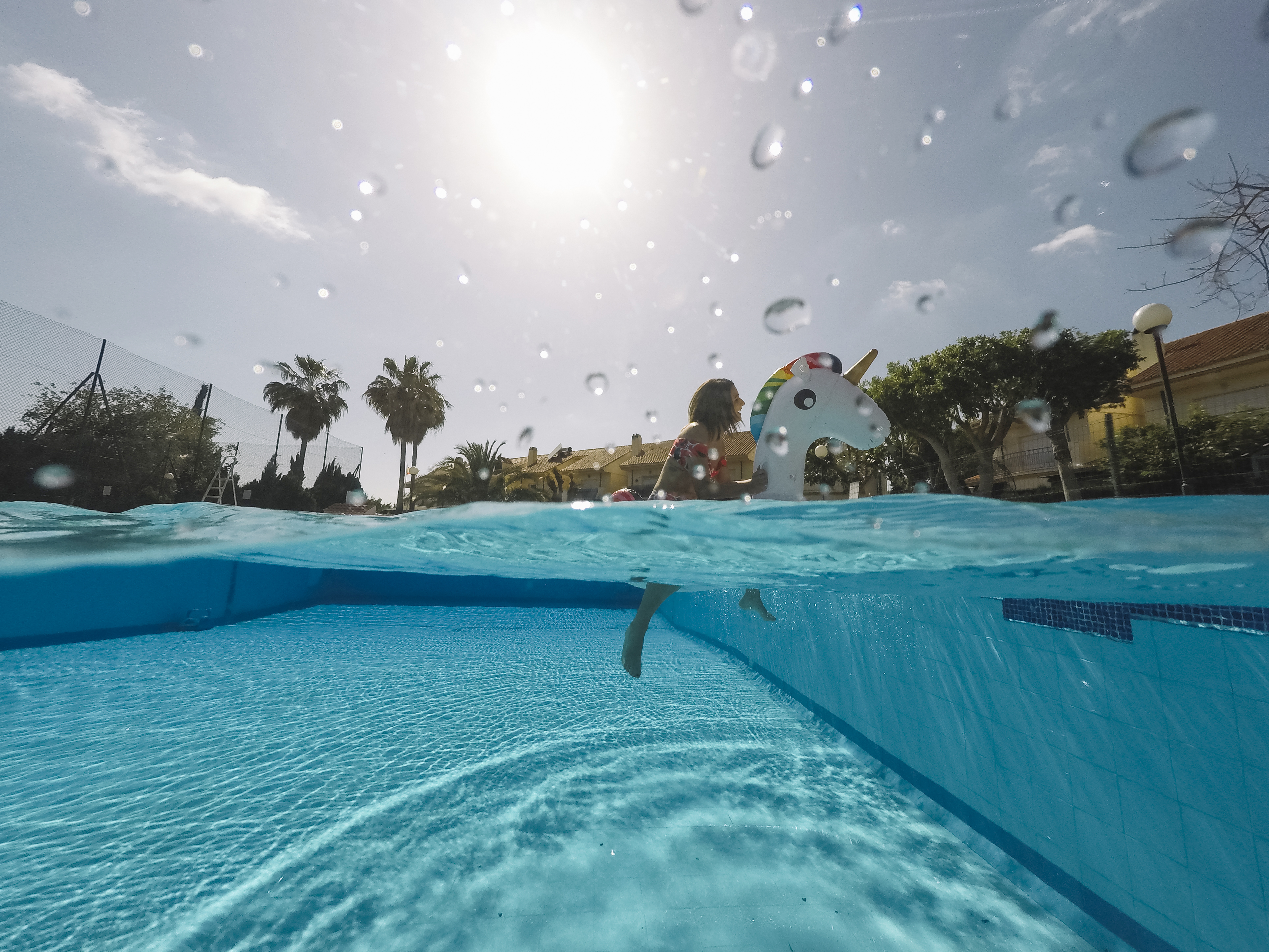 Relaxing float in a clean, well-maintained residential pool